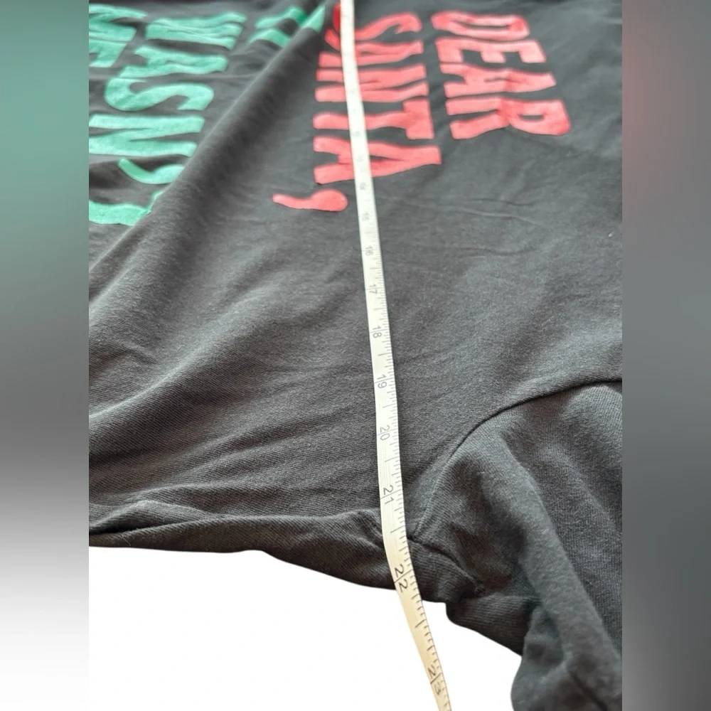Dear Santa It Wasn’t Me Funny Christmas Tee Black Holiday T-Shirt L - Picture 6 of 7